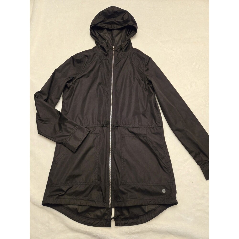 Apana Women's Full-Zip Hooded Windbreaker Black Size Small